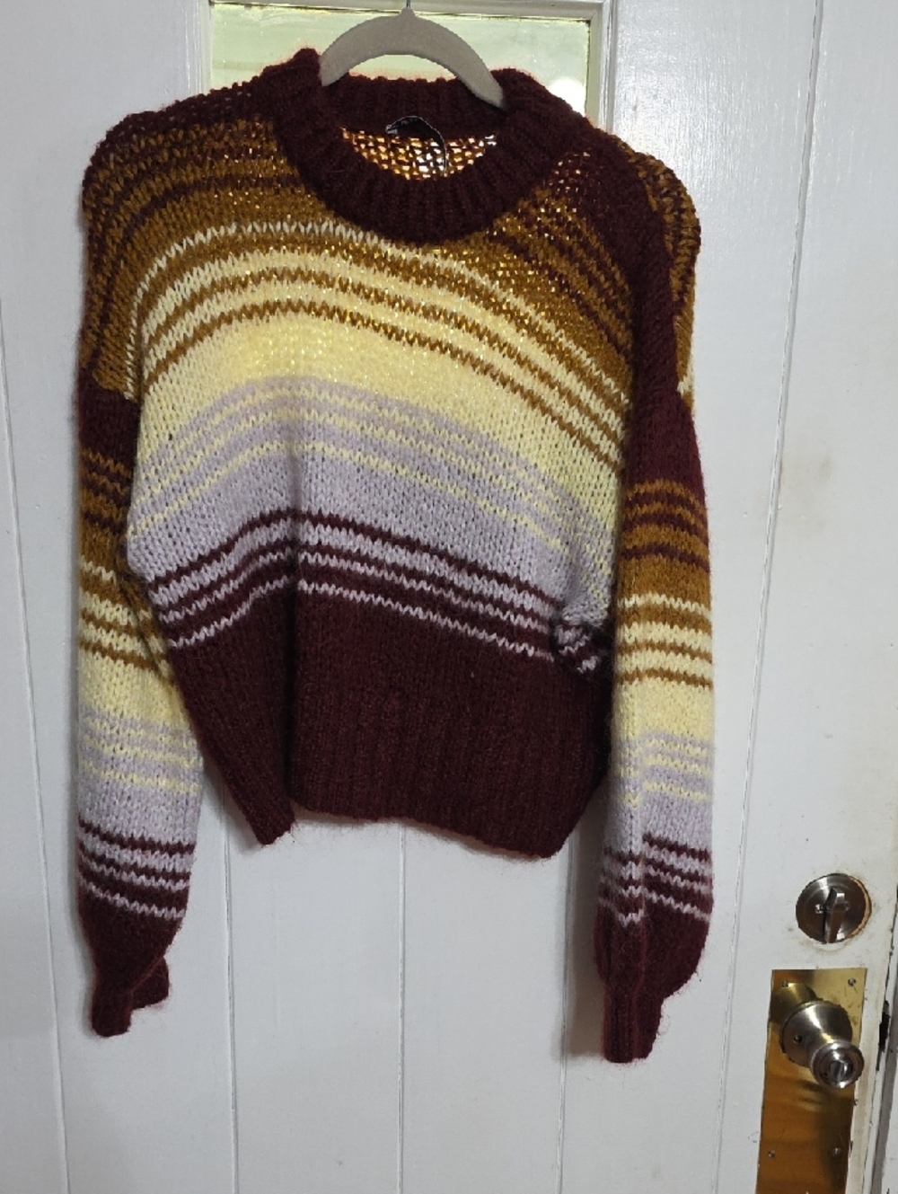 Zara Women's Chunky Knit Sweater Wool/Alpaca? Fall Colors Cozy‎ Sz S EUC READ